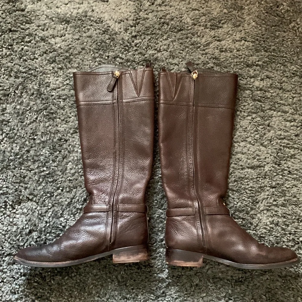 Tory Burch Logo Riding Boots - Picture 5 of 10